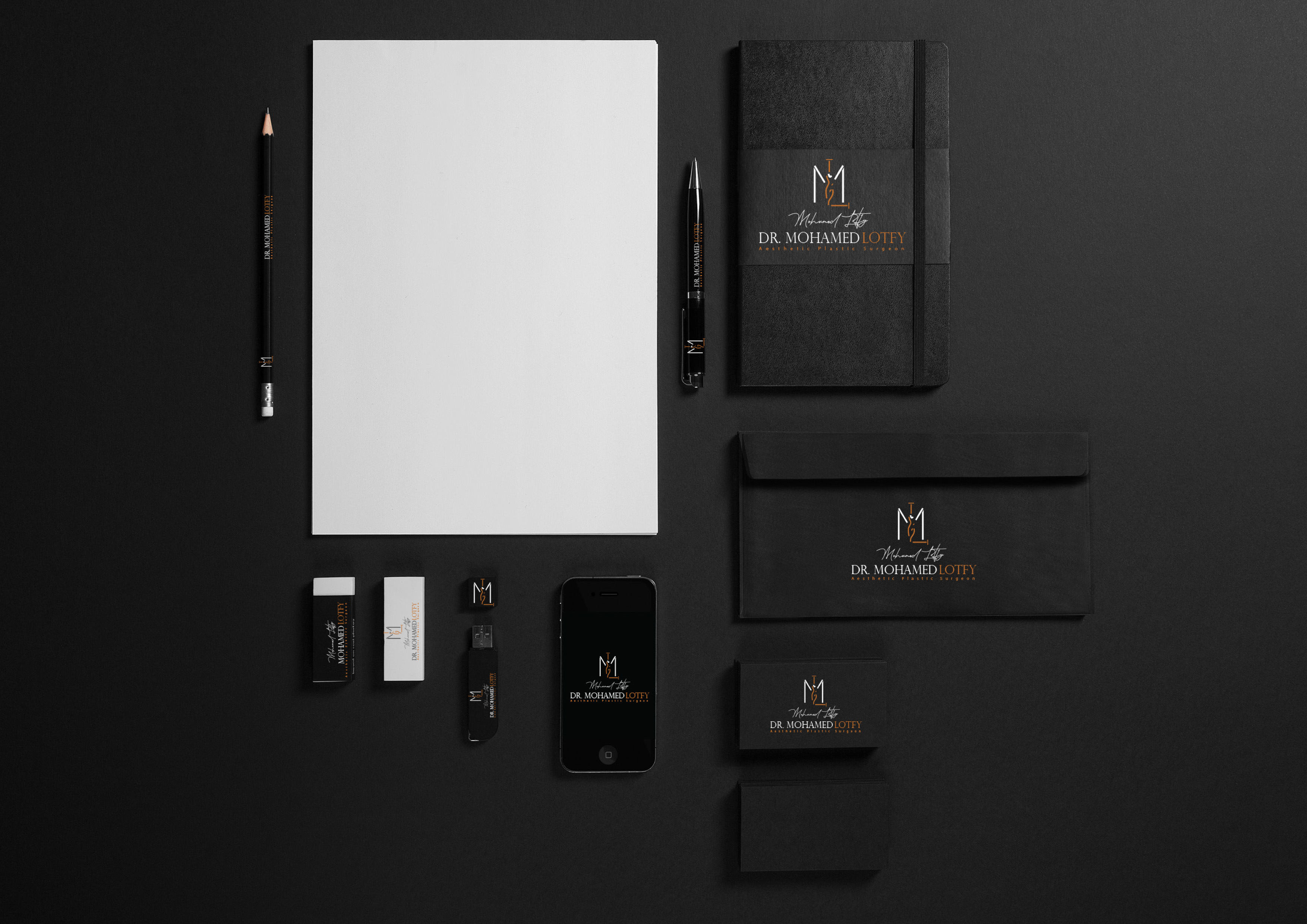 Extended healthcare brand showing logo across clinic signage, business cards and digital profiles